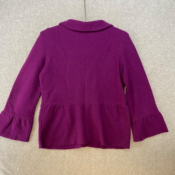 Semantiks Size S Merino Wool Jacket Floral Applique Button Front - Picture 9 of 9